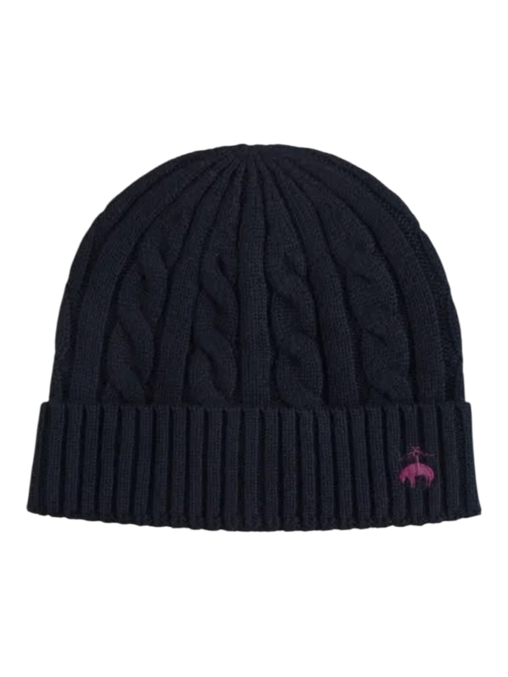 Brooks Brothers Cashmere Blend Classic Cable Hat, Black, NWOT